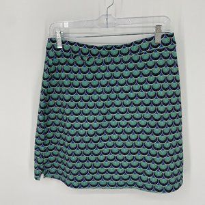 Peter Millar skirt womens medium M green navy printed wicking golf pull on prep
